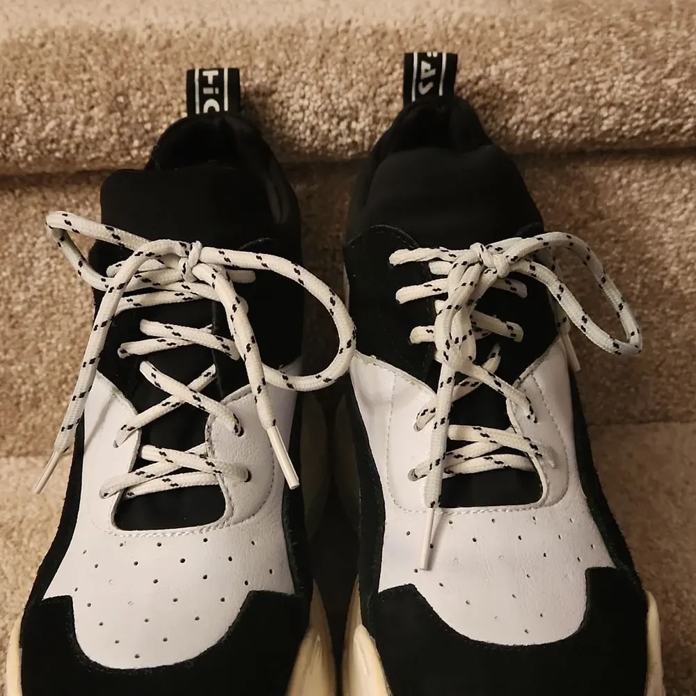 Anthony Wang Women's Platform Sneakers w/ Interior Wedge Heel Size 8